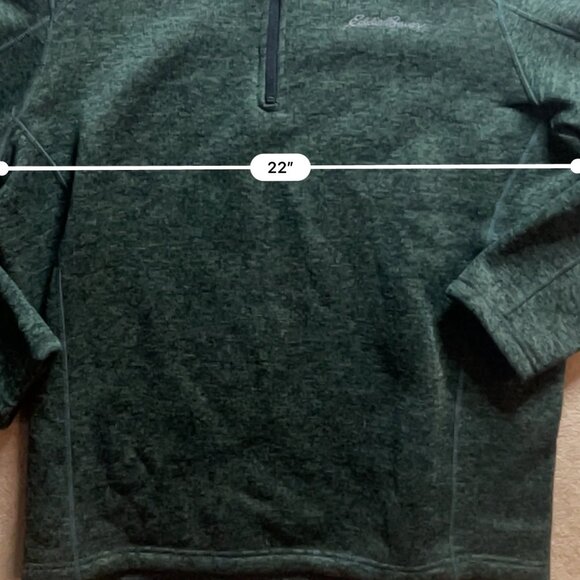 Eddie‎ Bauer Men XL Green Radiator Fleece 1/4 Zip Pullover Jacket Outerwear - Picture 7 of 8